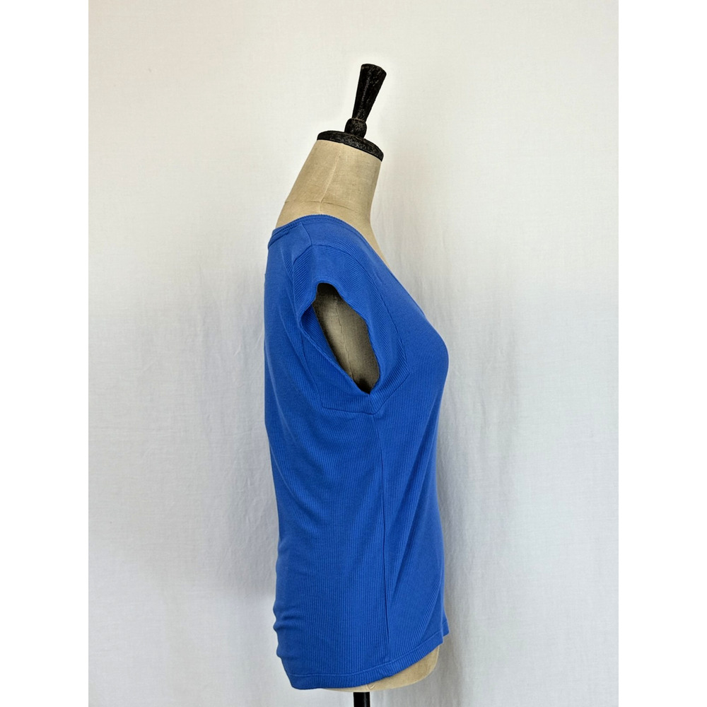 NWT Dear John Boutique Uri Cornflower Blue V Neck Short Sleeve Top #0403 XS - Picture 4 of 8